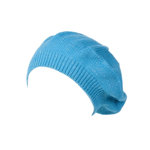 Womens Cable Knit Glitter Sheen Beret (2 PACK), Turquoise