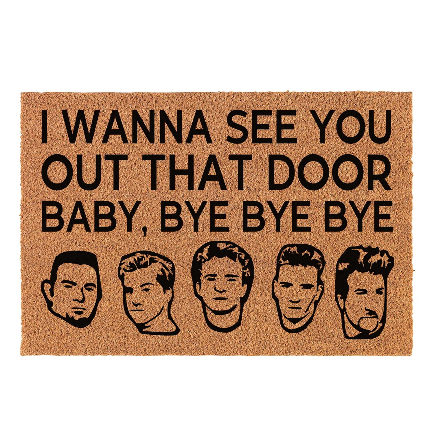 Funny Welcome Coir Doormat I Wanna See You Out That Door Doormat Welcome Front Porch Decor Doormat for The Entrance Way Personalized Rug Non Slip Outdoor Coir Doormat 23.6x15.7inch