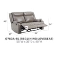 thumbnail image 6 of Glory Furniture Ward Faux Leather Double Reclining Loveseat in Gray, 6 of 6