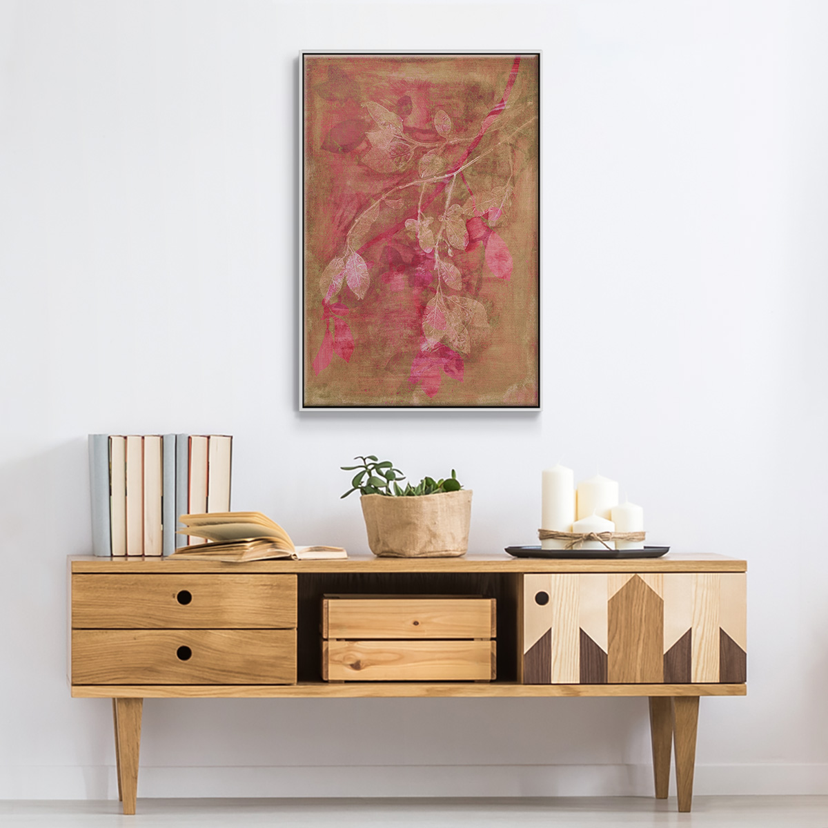 Branching Out IV Framed Premium Gallery Wrapped Canvas - Ready to Hang - 17 x 25 - White Floating Frame