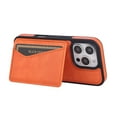 thumbnail image 3 of Case Compatible with iPhone 16, PU Leather Card Slots Kickstand Phone Cover, Classic Ultra Slim Lightweight Drop Protective Shokcproof Durable Thin Case for iPhone 16, Orange, 3 of 6