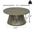 thumbnail image 3 of Miekor Furniture Acacia Wood Patio Furniture Set, Outdoor Grey Finish 3 Seater Daybed(with Water Resistant Thick Cushions)and Round Coffee Table, Dark Grey Cushion MK8724, 3 of 12