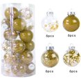 thumbnail image 2 of 24PCS Decoración del Día de Navidad 6cm/2.36" Juego de Bolas Transparentes de Plástico de Color Juego de Bolas Pintadas Inastillables Colgante de Árbol de Navidad para el Hogar Suministros Navideños (Oro) Rojo Verde, 2 of 5