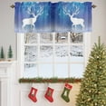thumbnail image 4 of Christmas Reindeer Valances for Windows, 54 x 18in, Fantasy Blue Stars Winter Dreamy Rod Pocket Kitchen Valance Curtain Light Filtering Window Treatments for Living Room Bedroom, 1 Panel, 4 of 7