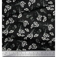 thumbnail image 3 of Soimoi Gray Rayon Fabric Leaves & Floral Fabric Prints by Yard 42 Inch Wide, 3 of 3