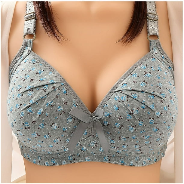 zanvin Bras for Women,Clearance Woman's Fashion Bowknot Printing  Comfortable Hollow Out Bra Underwear No Rims