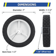 thumbnail image 3 of 2 Roues de 7 Pouces pour Camions à Main, Roues de Remplacement pour Chariot Utilitaire de Tondeuse, 3 of 7