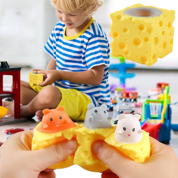 Jiaeri Cheese Popper Toy, Mouse Popper Fidget Toy for Kids & Adults, Stress Relief Sensory Toys, Interactive Push Pop Game for Anxiety Relief, Fine Motor Skills Development
