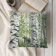 thumbnail image 3 of Square Throw Pillow Covers White Birch Trees with Green Leaves Pillow Cases Decorative for Home Bedroom Sofa Forest Plant Creative Print Pillowcases Standard Size, 3 of 5