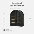 thumbnail image 6 of EYYTHUNG Modern Arched Wall Cabinet, Large Medicine Cupboard, Black Cabinet for Bathroom with Adjustable Shelf, Black Oak, 6 of 9