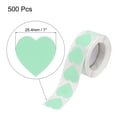 thumbnail image 2 of Uxcell Heart Shaped Sticker 1 Inch Self Adhesive Love Sticker Label for Valentine Day, Light Green 500 Pcs, 2 of 6
