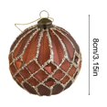 thumbnail image 3 of STPToys Christmas Decoration 8CM Electroplated Plastic Hanging Ball Ornament Copper Red With Glitter Powder Lattice Grid Pattern For Xmas Window Decor, 3 of 6