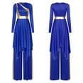 thumbnail image 7 of Aislor Womens Liturgical Worship Praise Dance Dress Long Sleeve Overlays Tunic with Wide Leg Baggy Pants Set Blue M, 7 of 7