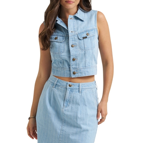 Lee® Women's Heritage Cropped Rider Denim Vest, Sizes XS-XXL