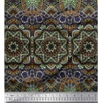 thumbnail image 1 of Soimoi Velvet Fabric Mandala Kaleidoscope Print Fabric by The Yard 58 Inch Wide, 1 of 1
