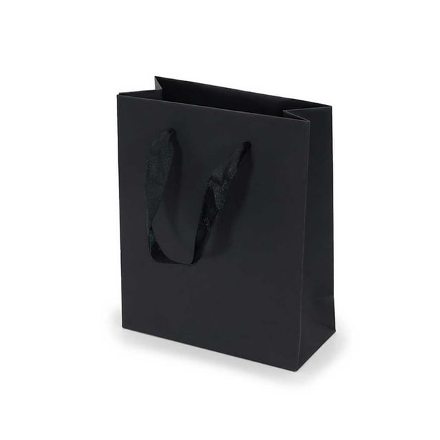 Billuyoard Bolsas de cartón Bolsa de regalos con asa de hilo Joyería Estilo simple Favores de fiesta Paquete de bolsa Envoltura de embalaje Almacenamiento y organización del hogar Negro