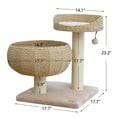 thumbnail image 2 of PetPals 3-Level Cat Tree with Two Handwoven Paper Rope Basket Beds, Sisal Scratching Post, Brown, 2 of 8