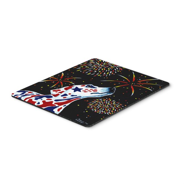 Caroline's Treasures For our Heroes Fireworks Patriotic Dalmatian Mouse / Hot Pad o Trivet (AMB1451MP) Caroline's Treasures AMB1451MP