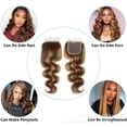 thumbnail image 4 of P4/27 Highlight Ombre Piano Color Body Wave Human Hair Lace Closure 4x4 Transparent Lace Closure Pre-Plucked Peruvian Remy Hair Extention, 4 of 4