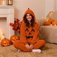 thumbnail image 4 of Ruyelune Yellow Halloween Skeleton Onesie Adult Pumpkin Print Hooded Oversized Onesie Pajamas Soft Cozy Funny Party One Piece Jumpsuit 2026 M, 4 of 6