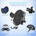 thumbnail image 2 of Soporte para teléfono para automóvil 3 en 1 Ventosa ajustable Soporte universal para teléfono inteligente Ventilación de aire automática para automóvil y un botón de liberación para iPhone 13 Pro Max, 2 of 5
