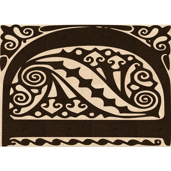 Ahgly Company Indoor Rectangle Patterned Light Copper Gold Area Rugs, 5' x 8'