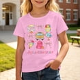 thumbnail image 1 of Girls Short Sleeve Cartoon Print Tee Shirts Casual Campus For Season Kids Wear Age 3-14 Years, 1 of 4
