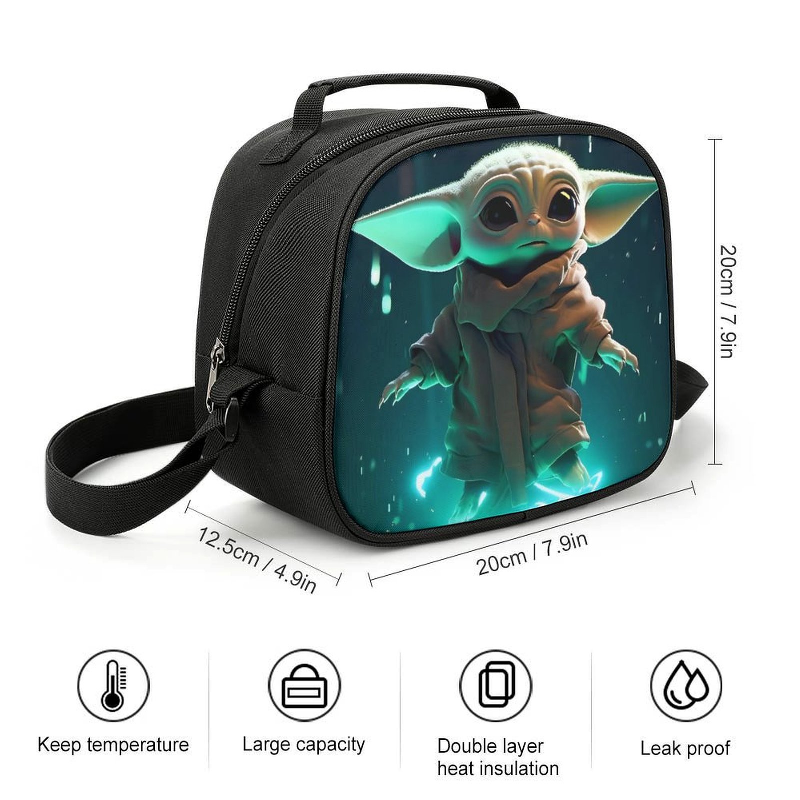 Baby Yoda (48) Cartoon Lunch Bags Are Suitable For Work Travel And Outdoor Activities One size