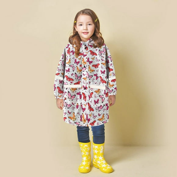 Product Category Girls Rain Wear | Product Title Girls Hooded Raincoat Cartoon Print Durable Windproof Outwear Dungarees Trench Coat Rain Gear for Rainy Days