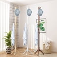 thumbnail image 5 of TickJOY Wood Coat Rack Stand – Adjustable Standing Coat Tree with 8 Hooks, White Coat Hanger Stand for Bedroom, Hallway, Entryway, or Office, 5 of 7