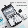 thumbnail image 1 of Bolsa de artículos de tocador para hombres, bolsa de almacenamiento de viaje portátil, gran capacidad, impermeable, plegable, bolsa de cosméticos con separación de artículos húmedos y secos, 1 of 4