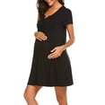 thumbnail image 1 of Julyccc Robe Mini de Maternité et d'Allaitement pour Femmes, Grossesse, Col en V, à Boutons, 1 of 4