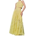 thumbnail image 2 of Women's Long Skirt Suit Sleeveless Elegant Lace Two Piece Maxi Skirt Set Eyelet Women'S Sleeveless Elegant Lace Two Piece Long Skirt Suit Long Skirt With Pocket Hollow Fabric,Yellow Women's Long Skirt, 2 of 9