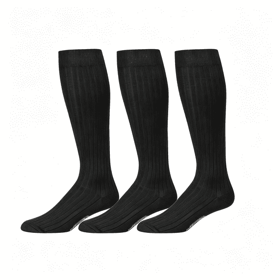 TELOLY Cotton Dress Socks for Men,Knee High,Over-The-Calf|True Knee-High Length; Comfortably Stays Up All Day; Buttery Cotton; Reinforced Heel and Toe; Made"Usa from Imported Yarns