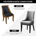 thumbnail image 5 of Dznils 2 Pack Chair Covers for Dining Room, Stretch Jacquard Wingback Chair Slipcovers, Gray, 5 of 10