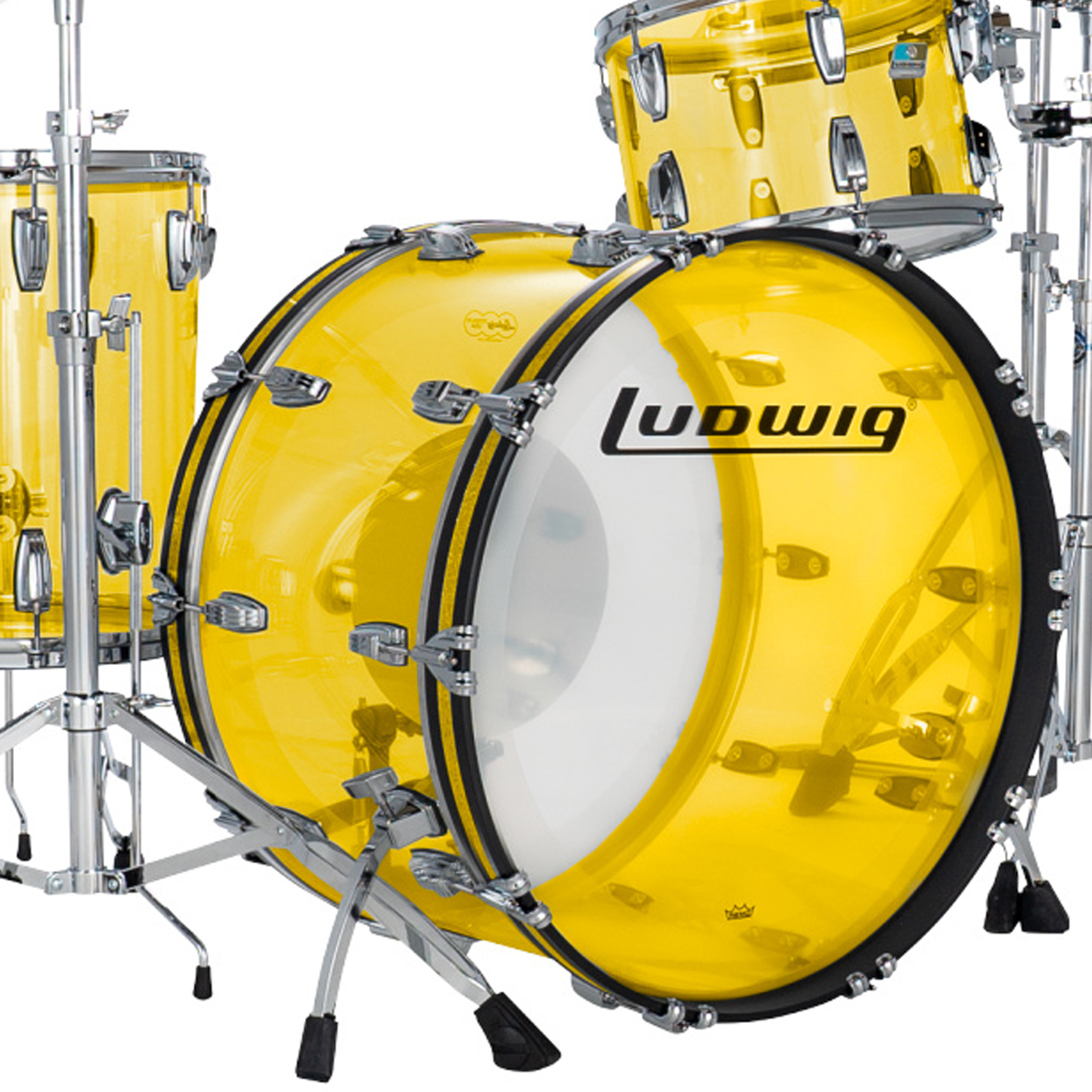 Ludwig Vistalite Pro Beat 3-piece Acoustic Drum Set Shell Pack Yellow