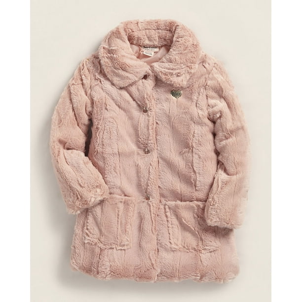 Juicy Couture Girls Jacket 12 Months, Juicy Couture Faux Fur Coat Pink And White