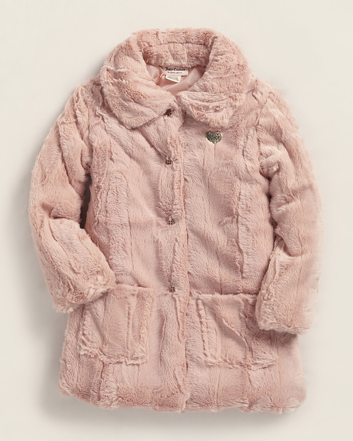 JUICY COUTURE GIRLS JACKET 12 MONTHS PINK FAUX FUR OUTWEAR COAT 