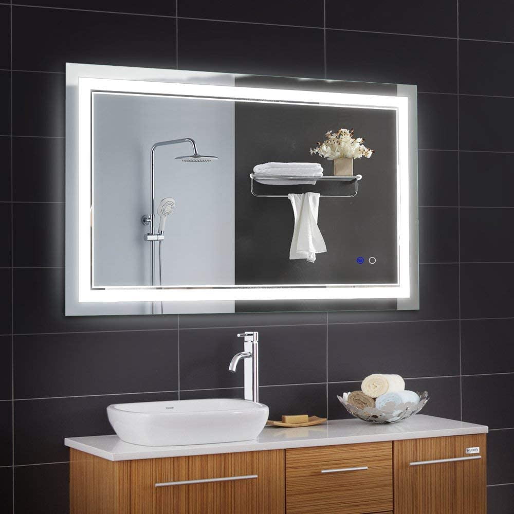 Keonjinn 40 x 24 Inch Bathroom LED Vanity Mirror Anti-Fog ...
