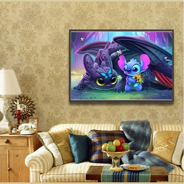 Stitch Diamond Painting Kits for Adults, Diamond Painting DIY 5D Full Drill Diamond Art Kit for Adults Beginner, Diamond Dots Painting Craft for Home Wall Decor