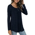 thumbnail image 2 of PPYOUNG Blouses for Women Pleated Long Sleeve Tunic Tops Dressy Casual Fall Button Down Shirts, 2 of 4