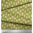 thumbnail image 2 of Soimoi Green Heavy Satin Fabric Bulb & Stripe Print Fabric by Yard 54 Inch Wide, 2 of 3