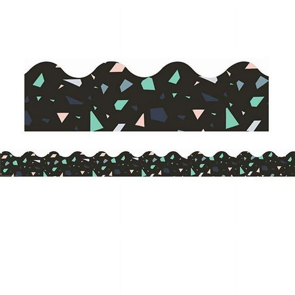 EU-845321 - Simply Sassy - Black Terrazzo Deco Trim - Extra Wide Die Cut by Eureka