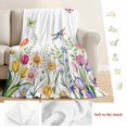 thumbnail image 5 of Wildflowers Blanket Soft Cozy Warm Throw Blanket for Couch, Plush Fuzzy Flannel Fleece Blankets for Sofa, Spring Country Tulip Butterfly Floral Leaf Bed Blankets Lightweight Gifts for Women, 32"x48", 5 of 9