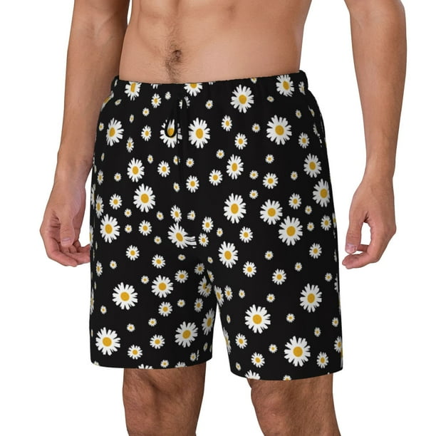 Balery Daisy Bañador para hombre, shorts de playa de secado rápido con entrepierna y forro de compresión-Medium