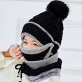 thumbnail image 3 of Conjunto de Calentador de Cuello y Gorro de Punto de Invierno 3 en 1 Brillar Rojo, 3 of 4