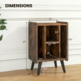 thumbnail image 3 of Giantex Meuble pour Tourne-Disque avec Station de Recharge et Ports USB, Table de Chevet Table d'Appoint pour Sofa, Armoire de Rangement, Étagère d'Exposition pour Albums, Brun, 3 of 8