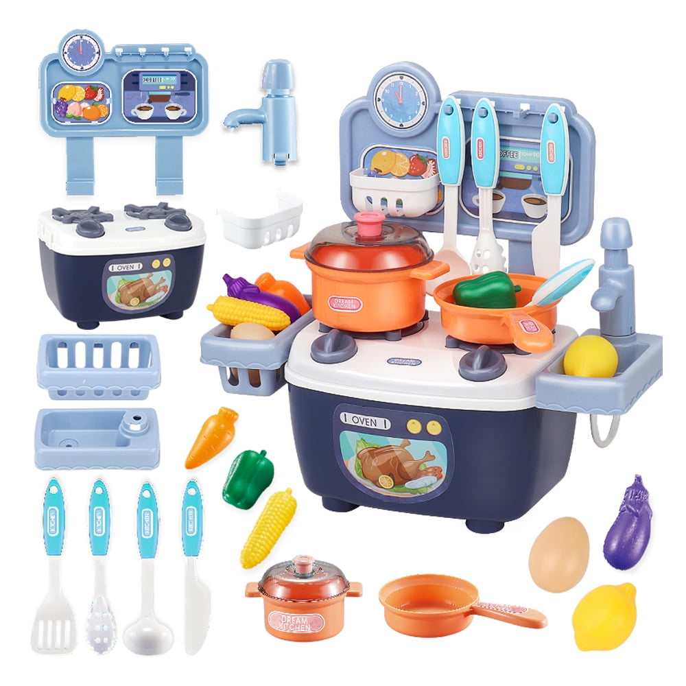 Toyvian Wooden Pretend Cooking Set Miniature Kitchen Toy Kitchen Cookware Accessories Toy Pretend Play Kitchen Toys for Kids Toddlers 