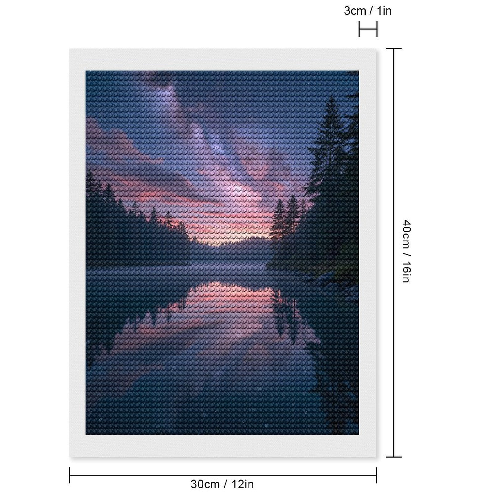 Diamond Art Kits for Adults, Starry Sky Over Serene Lake 5D Diamond Painting Kits for Adults Beginners, DIY Full Drill Diamond Painting, Gem Art and Crafts 12x16