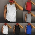 thumbnail image 4 of Mens T shirt Crew Neck Tank Tops Sleeveless Vest Gym Muscle Fitness Undershirt, 4 of 11